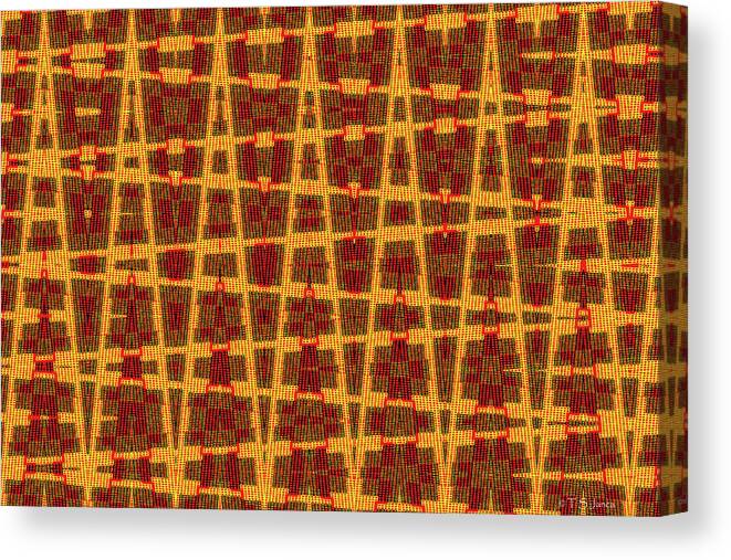 Janca Orange Panel Abstract # 097e19. Canvas Print featuring the digital art Janca Orange Panel Abstract # 097e19 by Tom Janca