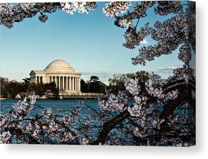 Memorial Canvas Print featuring the photograph Jefferson Memorial In Spring by Christopher Holmes