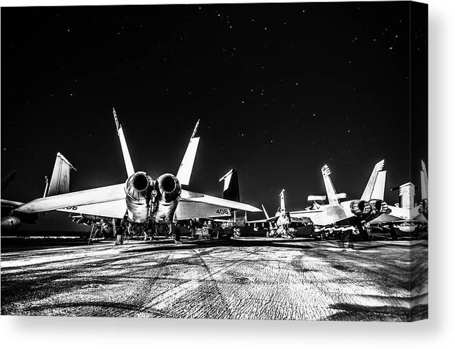 Navy Canvas Print featuring the photograph Jets and Stars by Larkin's Balcony Photography