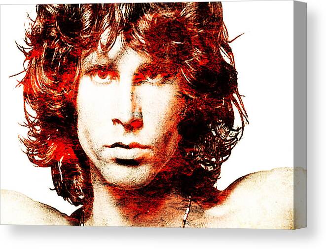 Jim Morrison Canvas Print featuring the photograph JIM by J U A N - O A X A C A