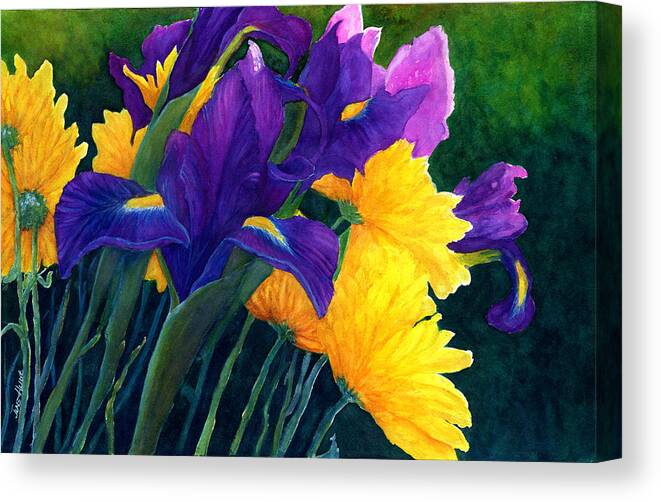 Flowers Canvas Print featuring the painting Joanne's Garden by June Hunt