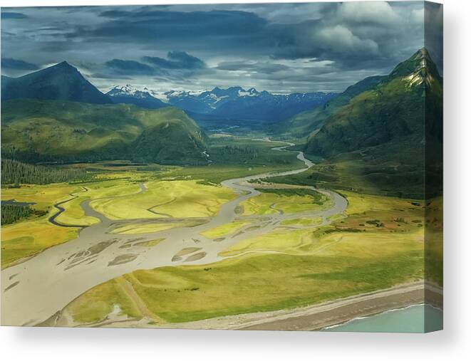 Alaska Canvas Print featuring the photograph Johnson River Lake Clark by Sylvia J Zarco