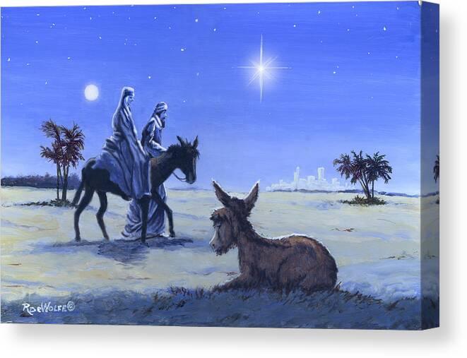 Star Of Wonder Canvas Print featuring the painting Journey To Bethlehem by Richard De Wolfe