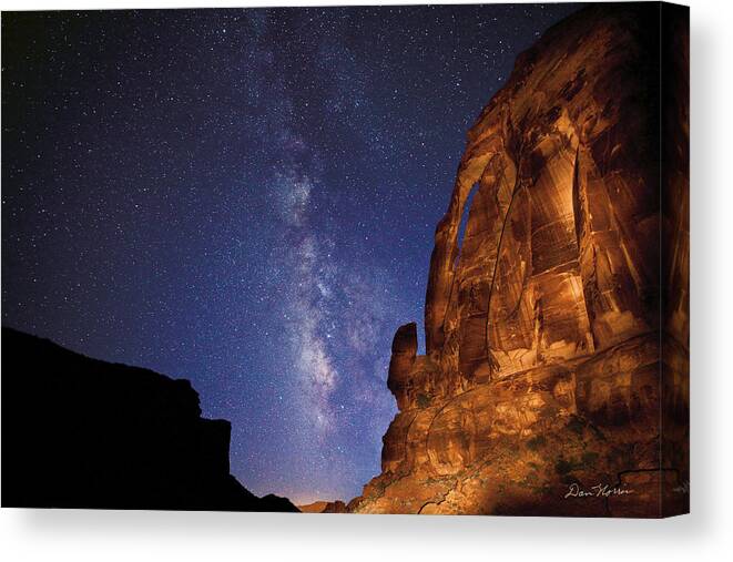 Moab Canvas Print featuring the photograph Jug Handle Arch and The Milky Way by Dan Norris