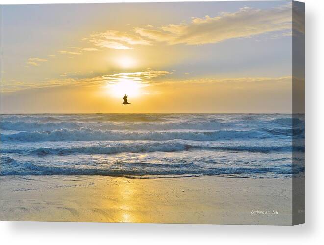 Obx Sunrise Canvas Print featuring the photograph July 30 Sunrise NH by Barbara Ann Bell