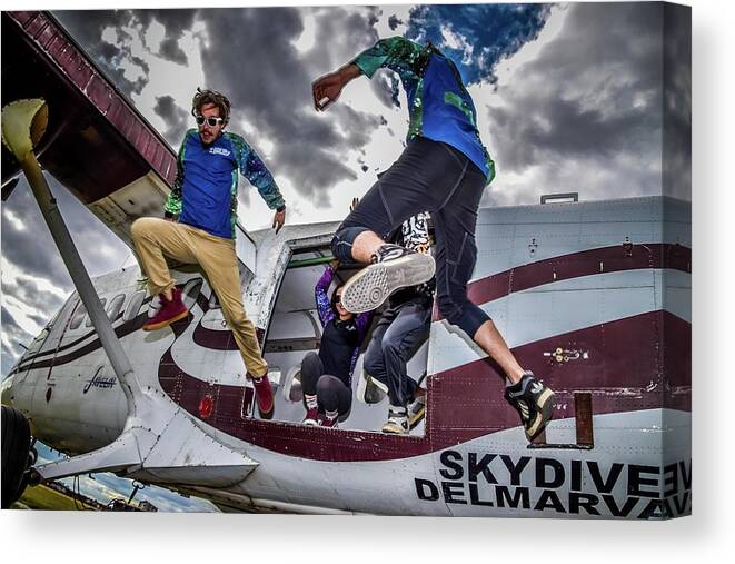 Skydiving Canvas Print featuring the photograph Jump Life by Larkin's Balcony Photography
