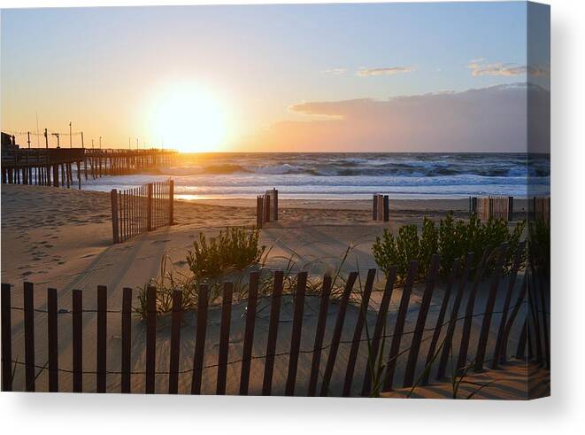 Obx Sunrise Canvas Print featuring the photograph June Sunrise S. Nags Head by Barbara Ann Bell