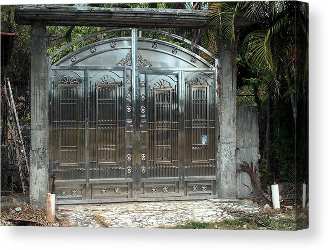 Silver Gate Canvas Print featuring the photograph Jungle Gate by Douglas Pike