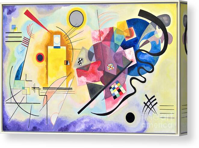 Uspd: Reproduction Canvas Print featuring the painting Kandinsky - Jaune Rouge Bleu by Thea Recuerdo