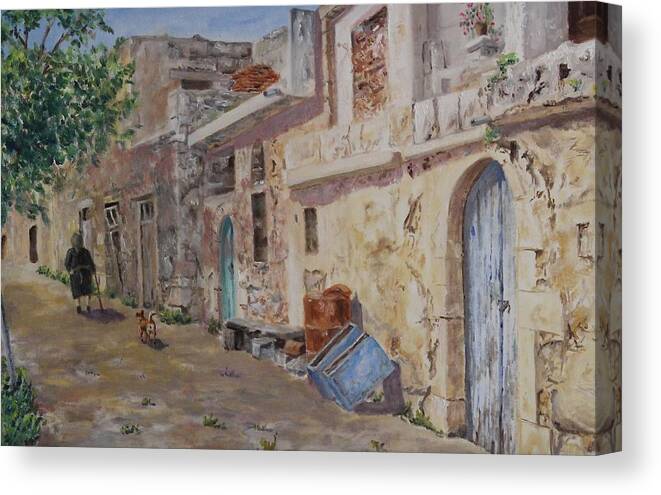 Crete Canvas Print featuring the painting Kato Poro by David Capon