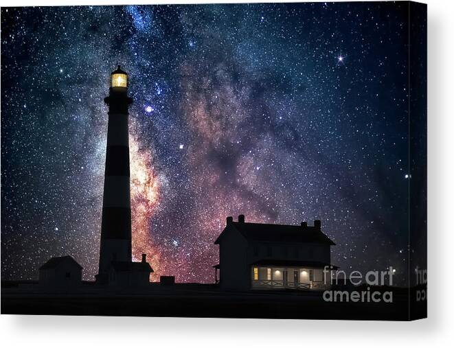 Bodie Island Lighthouse Canvas Print featuring the photograph Keeper of the Night by Anthony Heflin