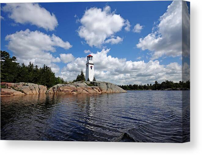 Key River Canvas Print featuring the photograph Key Harbour Lighthouse by Debbie Oppermann
