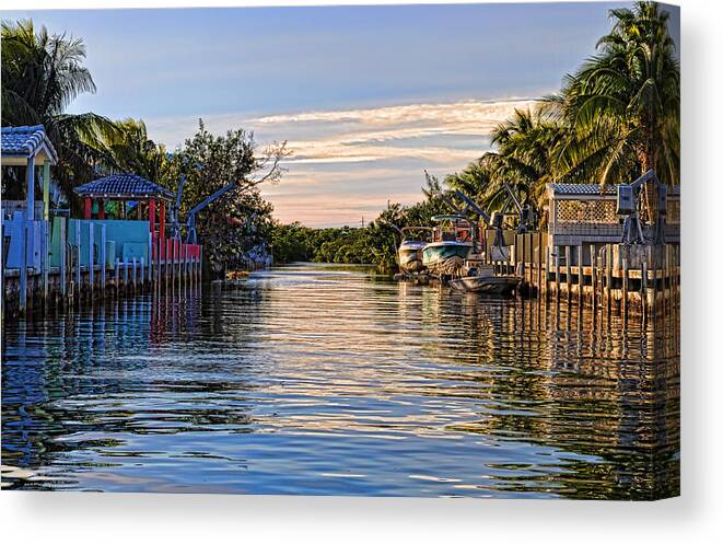 Key Largo Canvas Print featuring the photograph Key Largo Canal by Chris Thaxter