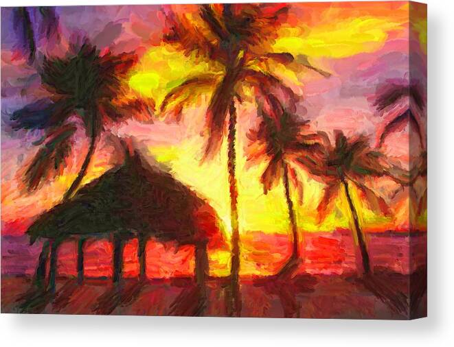 Florida Keys Canvas Print featuring the digital art Keys by Caito Junqueira