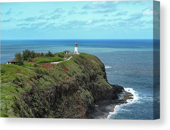 Kilauea Lighthouse Canvas Print featuring the photograph Kilauea Point Lighthouse by Susan Rissi Tregoning
