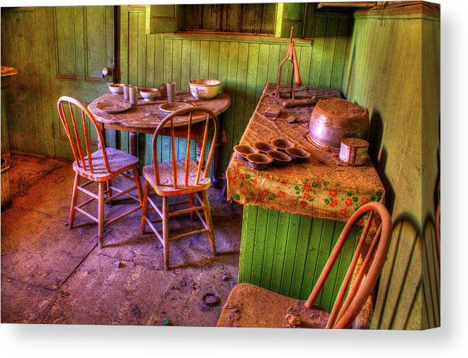 Bodie Canvas Print featuring the photograph Kitchen Table Bodie California by Roger Passman