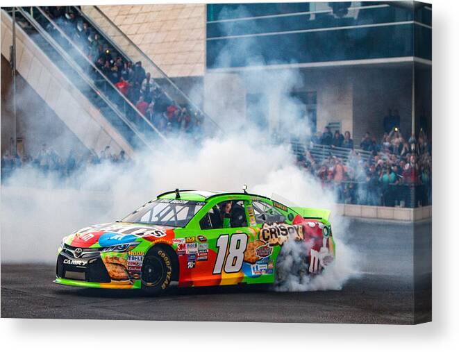 Nascar Victory Lap Canvas Print featuring the photograph Kyle Busch - 2015 NASCAR Champion by James Marvin Phelps