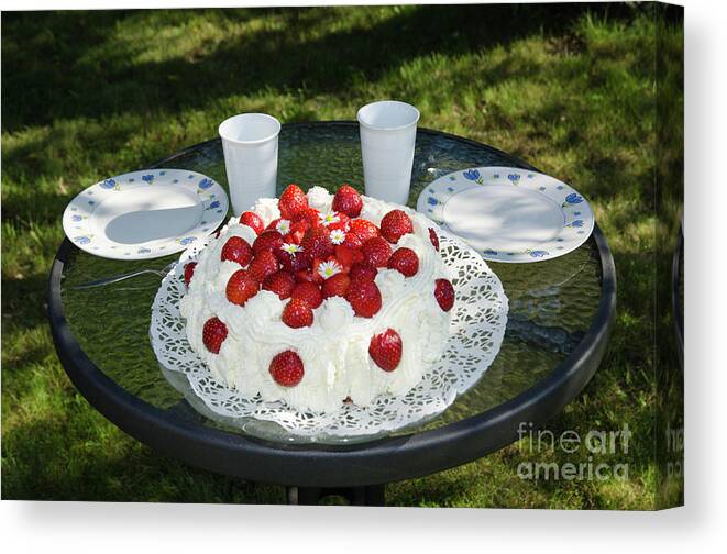 Baked Canvas Print featuring the photograph Laid Summer Table by Kennerth and Birgitta Kullman