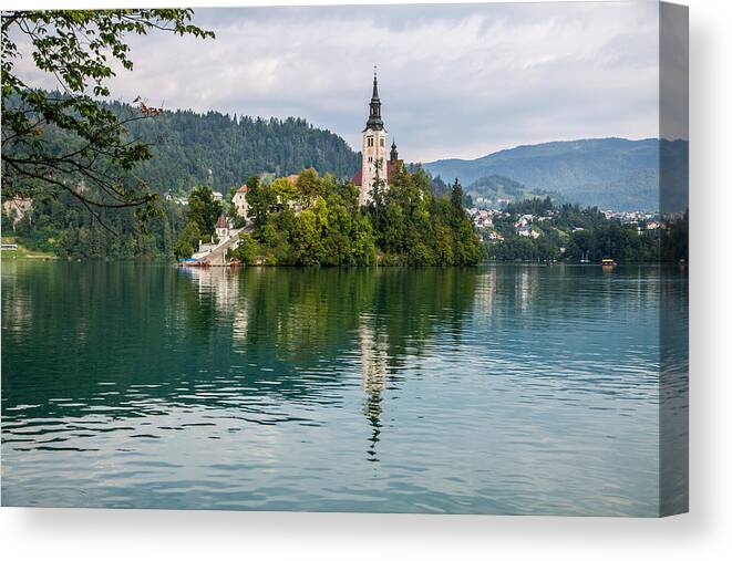 Lake Bled Canvas Print featuring the photograph Lake Bled by Lev Kaytsner