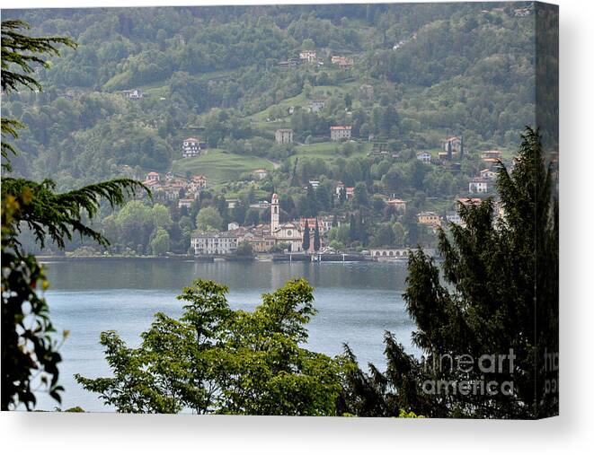Nature Canvas Print featuring the photograph Lake Como View from Villa Carlotta Italy by Tatyana Searcy