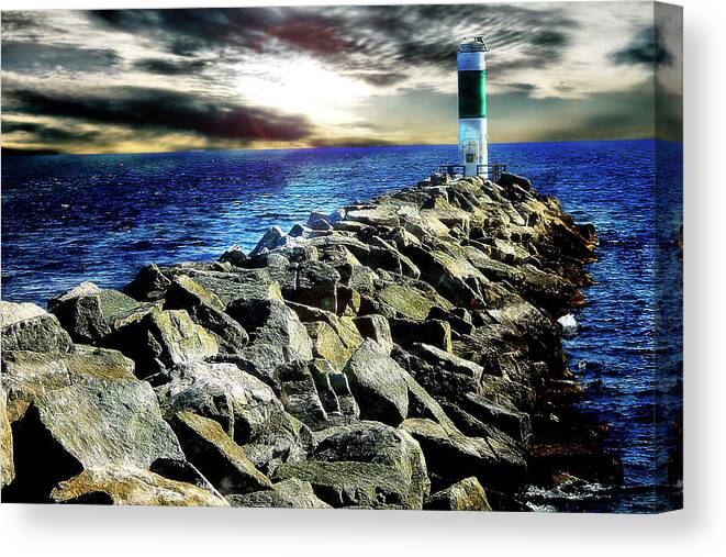 Hovind Canvas Print featuring the photograph Lake Huron Lighthouse by Scott Hovind