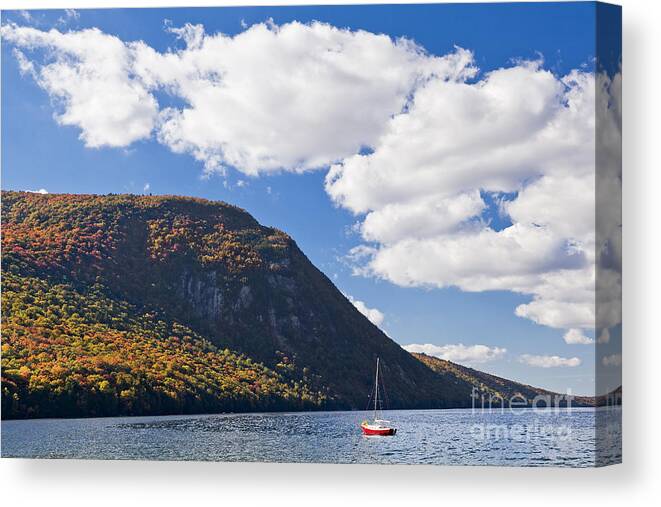 Autumn Canvas Print featuring the photograph Lake Willoughby Autumn by Alan L Graham