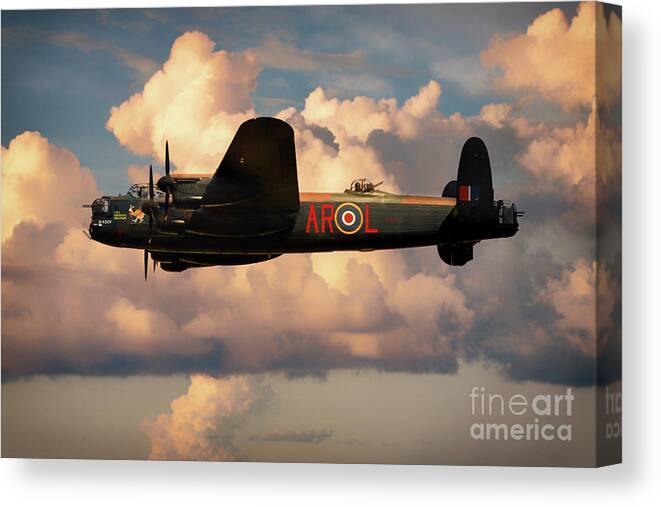 Lancaster Bomber Canvas Print featuring the digital art Lancaster L-Leader by Airpower Art