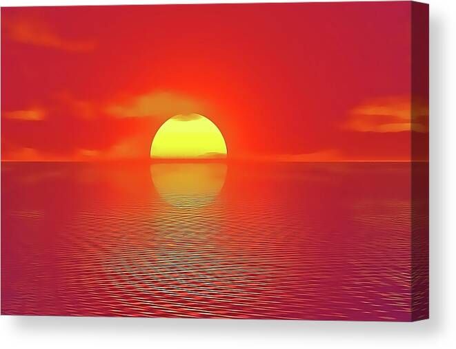 Sunset Canvas Print featuring the painting Last Sunset by Harry Warrick