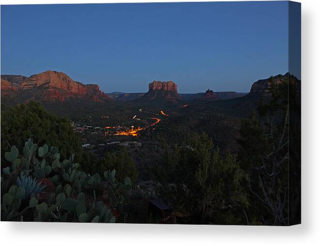 Night Canvas Print featuring the photograph Late Arizona Twilight by Gary Kaylor