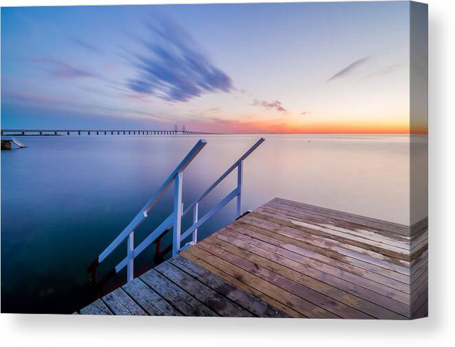 Beach Canvas Print featuring the photograph Late night swim by Marcus Karlsson Sall