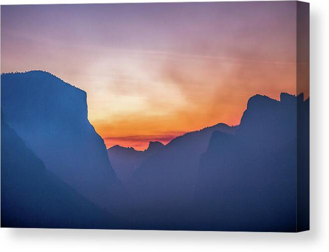 Twilight Canvas Print featuring the photograph Layers of Yosemite by Davorin Mance