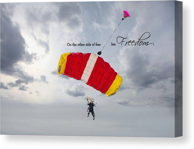 Sky Diving Canvas Print featuring the photograph Leap of Faith by Robin-Lee Vieira