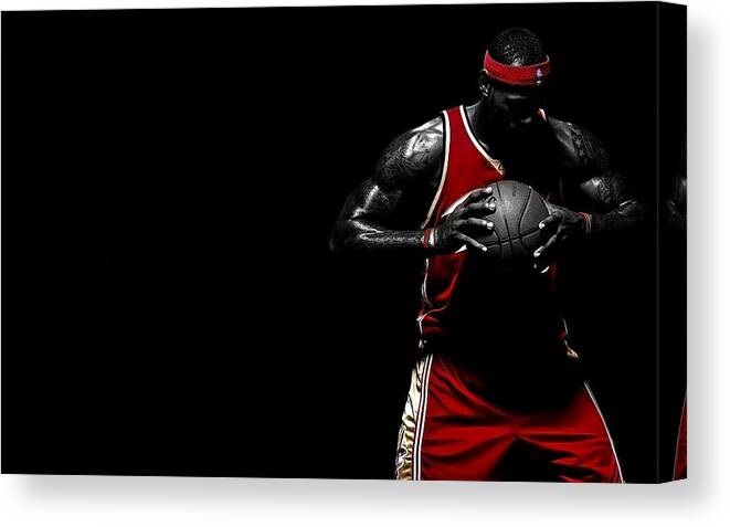 Lebron James Canvas Print featuring the digital art LeBron James by Maye Loeser