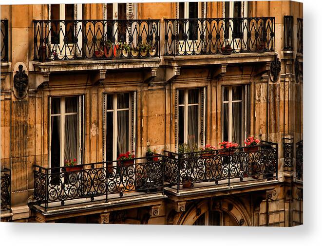 Paris Canvas Print featuring the photograph Left Bank Balconies by Mick Burkey