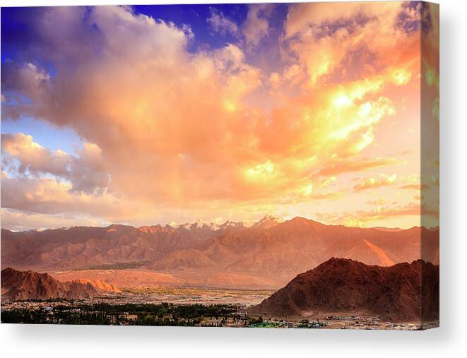 Asia Canvas Print featuring the photograph Leh, Ladakh by Alexey Stiop