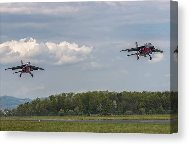 Airplane Canvas Print featuring the photograph Lethal Pair by Robert Krajnc