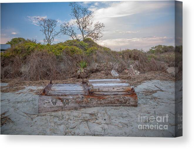 Sunset Canvas Print featuring the photograph High Tide Treasure by Dale Powell