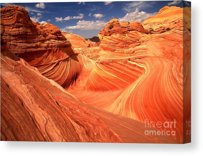 The Wave Canvas Print featuring the photograph Light And Dark At The Wave by Adam Jewell