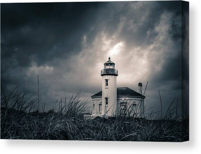 Lighthouse Canvas Print featuring the photograph Lighthouse at Bandon, Oregon by Scott Slone