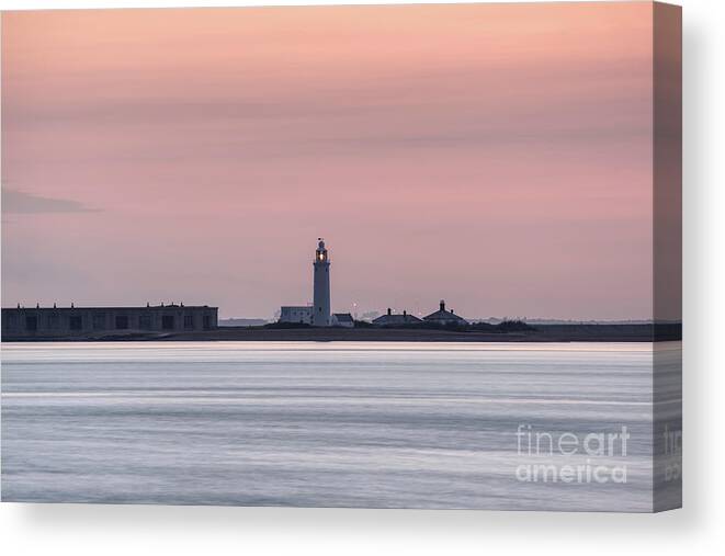 Clayton Canvas Print featuring the photograph Lighthouse at Hurst Castle by Clayton Bastiani