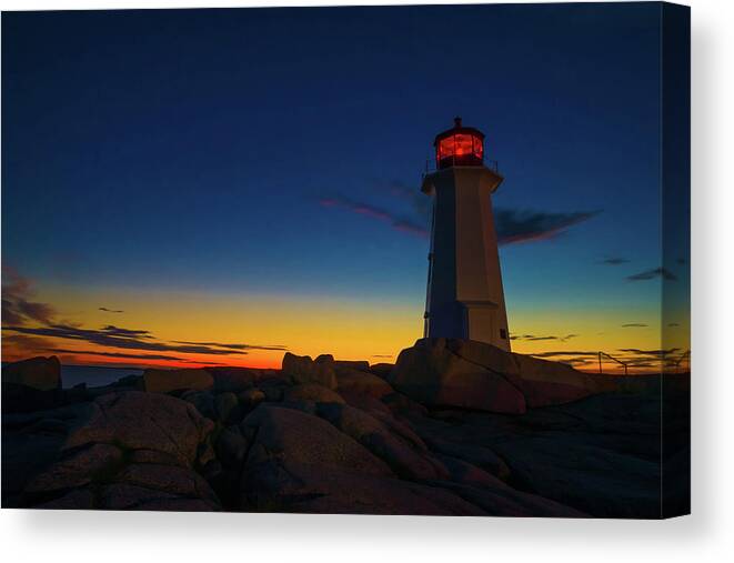 Lighthouse Canvas Print featuring the photograph Lighthouse Sunset by Prince Andre Faubert