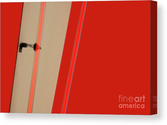 Red Canvas Print featuring the photograph Lights On Red by Dan Holm