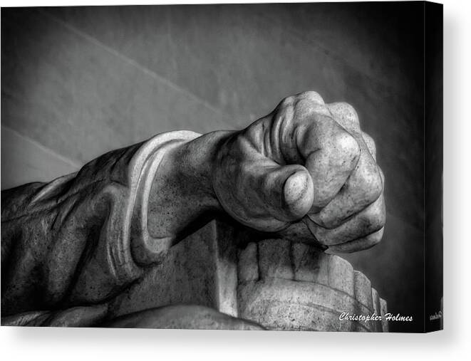 Lincoln Canvas Print featuring the photograph Lincoln's Left Hand B-W by Christopher Holmes