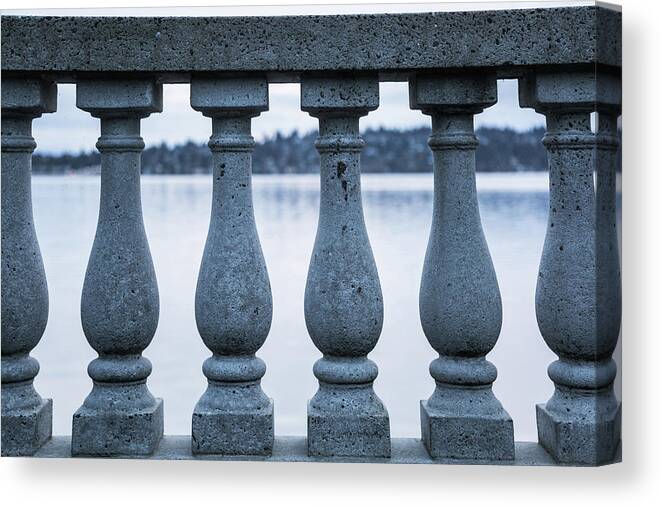 Blue Canvas Print featuring the photograph Lines and curves 4386 by Pamela S Eaton-Ford