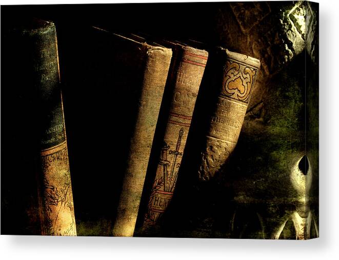 Vintage Books Canvas Print featuring the photograph Literary by Mike Eingle