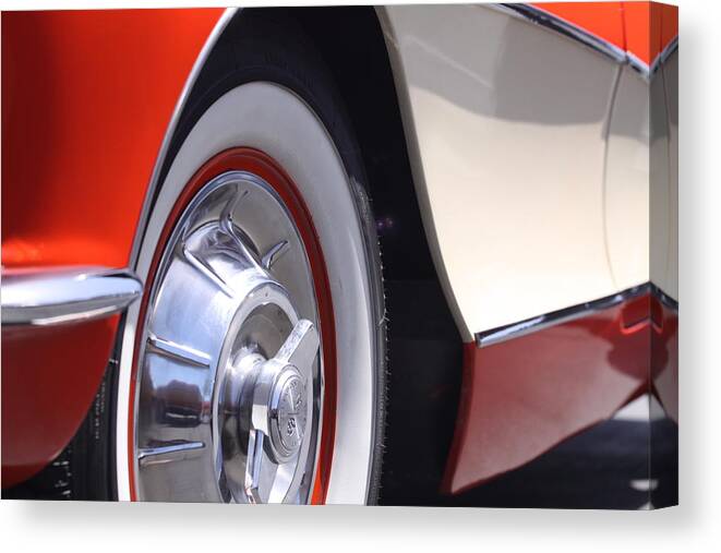 Red Canvas Print featuring the photograph Little Red Corvette by Jeff Floyd CA
