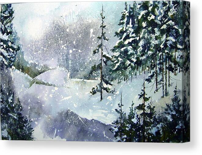  Canvas Print featuring the painting LKet it Snow - let it snow by Wilfred McOstrich