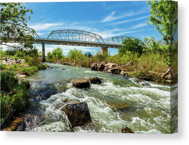 Highway 71 Canvas Print featuring the photograph Llano River by Raul Rodriguez