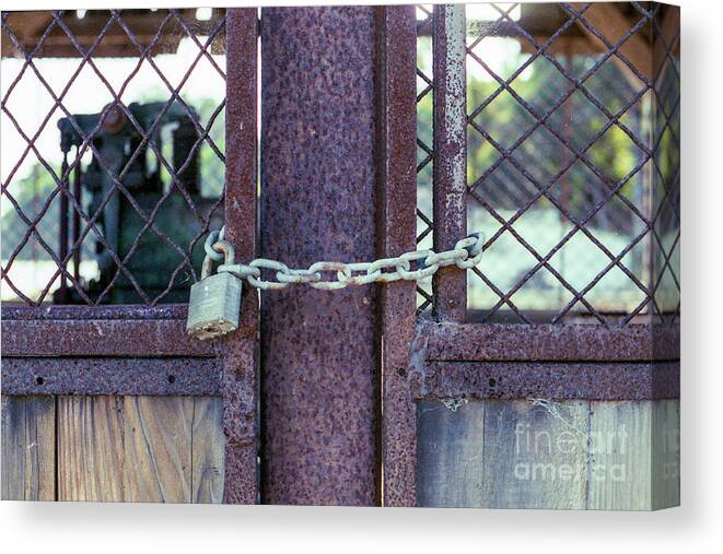 Lock Canvas Print featuring the photograph Locked Up Layers by Ana V Ramirez