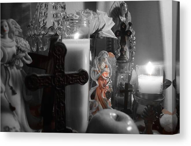 Lodging Canvas Print featuring the photograph Lodging Of The Angels Altar by Wendy Wunstell